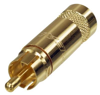 REAN Gold-Plated Phono Plug, Solder Termination, 2 Contacts