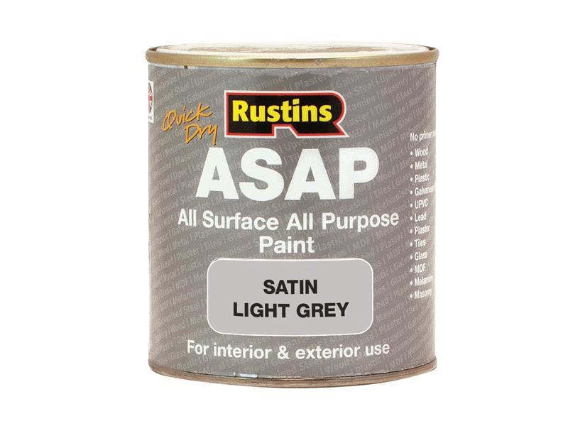 Rustins ASAP Paint - Light Grey, 500ml, Water-Based