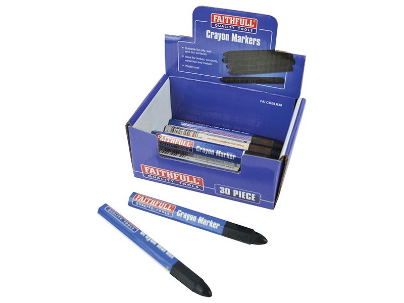 Faithfull Black Crayon Marker (Συσκευασία 30 τεμ.)