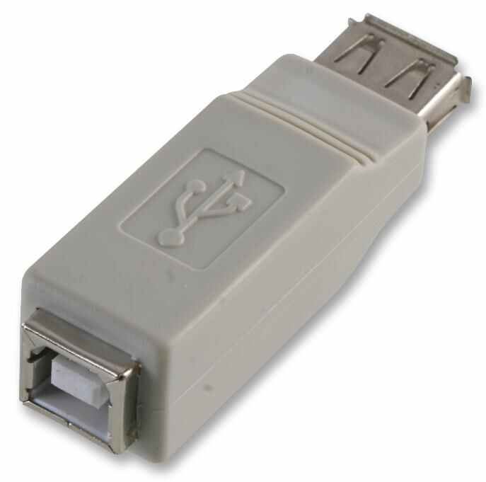 Pro Power USB 2.0 A to B Socket Adapter, Light Grey