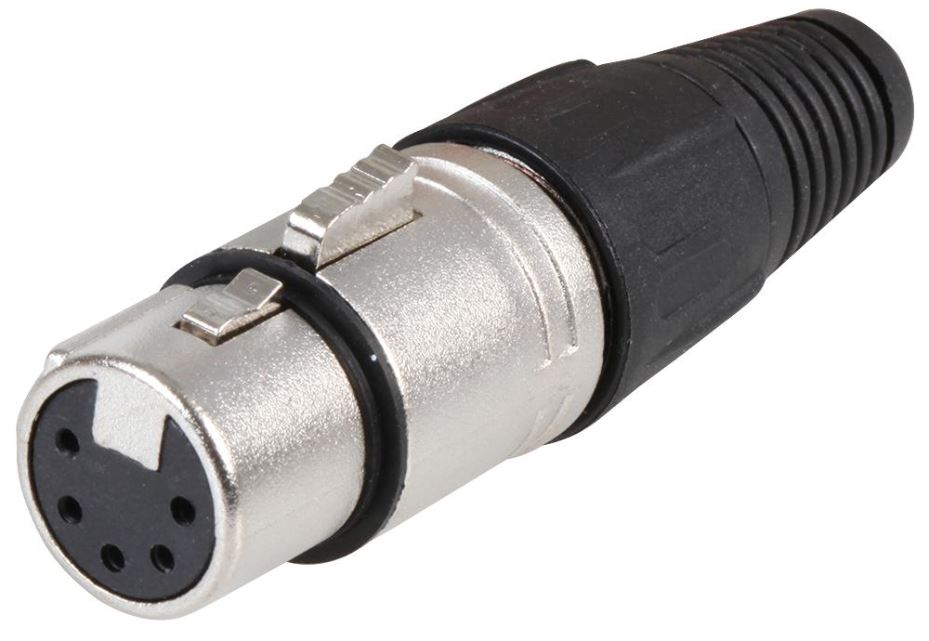 CLIFF 5 Pole XLR Socket, Solder Termination, Metal Body