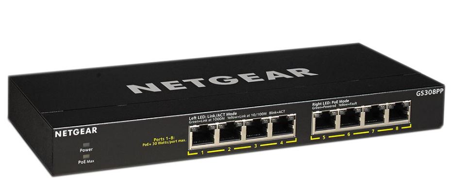 NETGEAR 8 Portový Gigabitový PoE+ Neřízený Přepínač