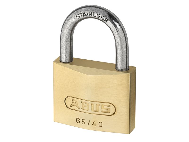 ABUS 65IB/40mm Brass Padlock with Stainless Steel Shackle Twin Pack
