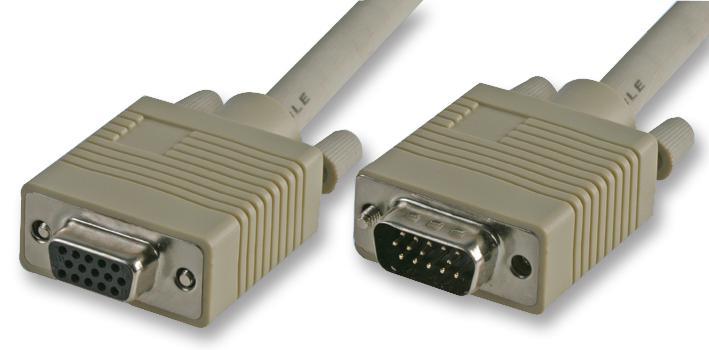 PRO SIGNAL - 14-polige VGA-Verlängerung Kabel Stecker auf Buchse, 2m grau