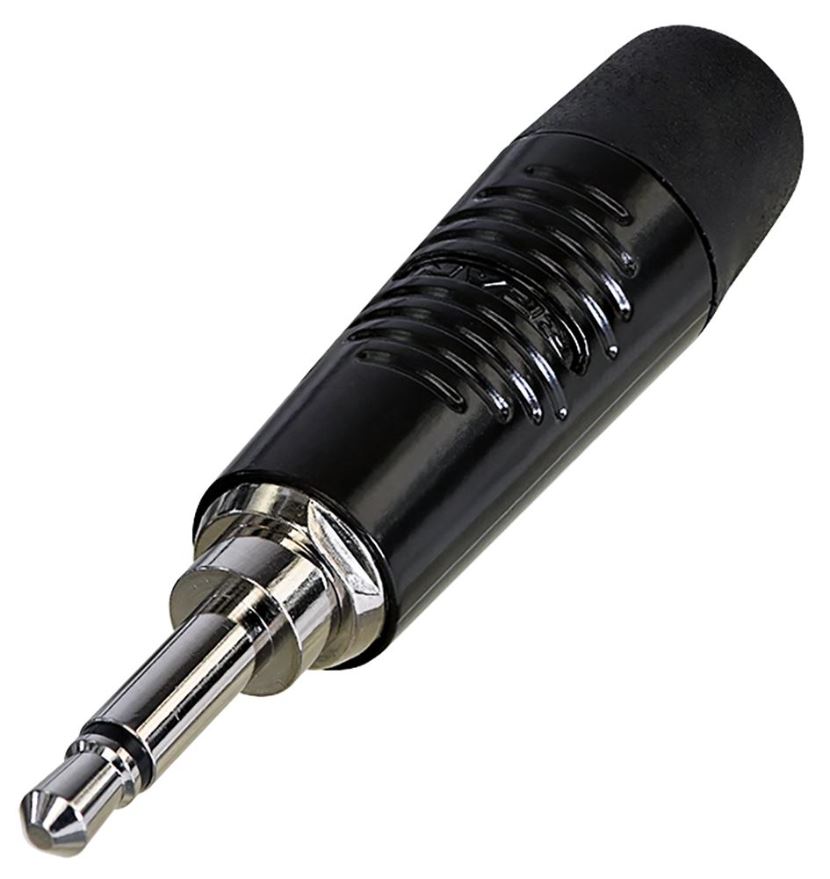 REAN - Plug Mónó Jack 3.5mm, Teagmhálacha Nicil, Dubh