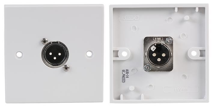 PRO SIGNAL Piastra Parete con Spinotto XLR, Bianca, Montaggio 1G UK