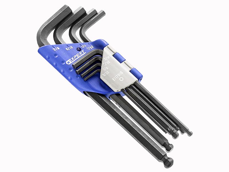 Expert Imperial Ball End Hex Key Long Arm Set, 8 Piece