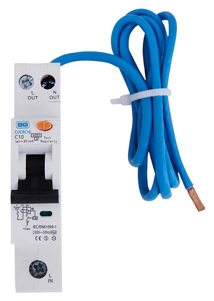 BG Electrical 10A Single Pole Compact RCBO, Type A