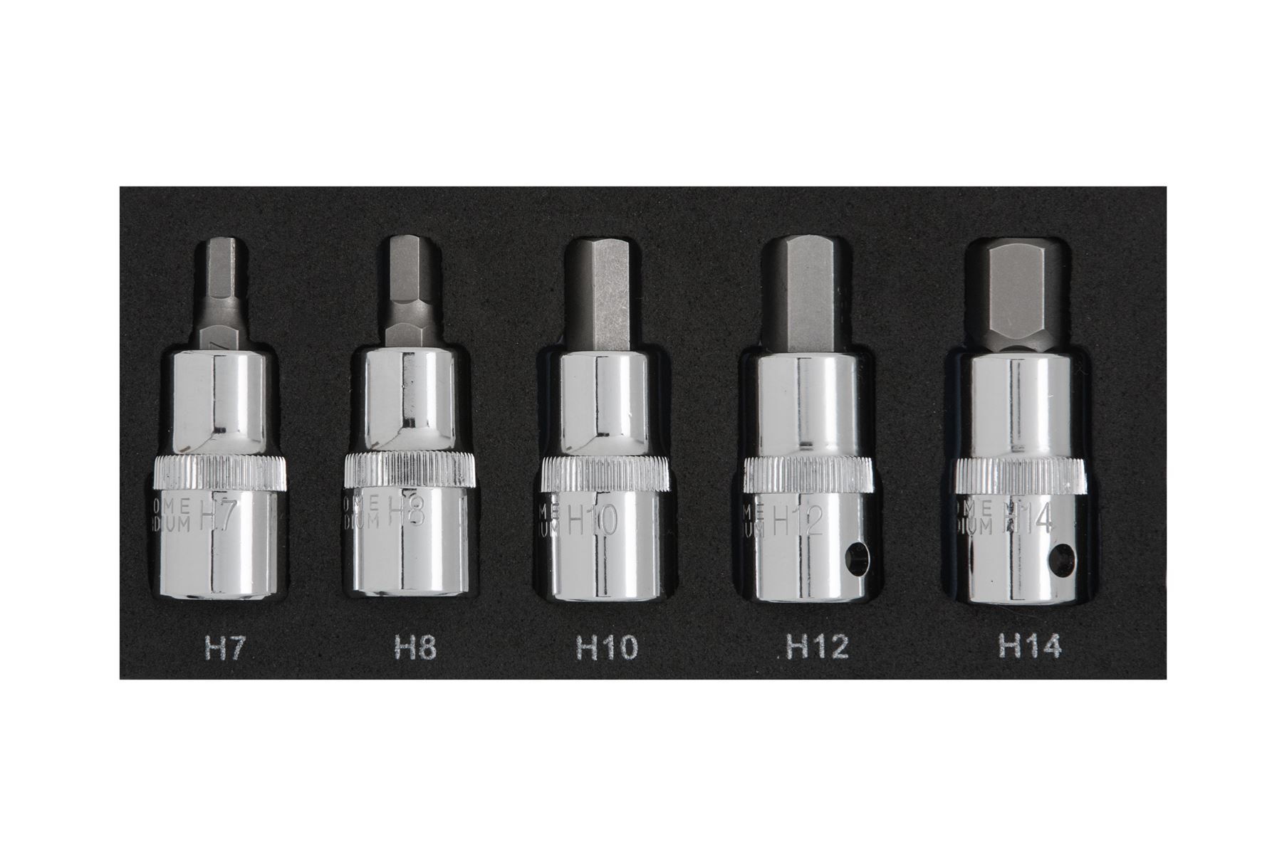 Blue Spot Tools 5pc 1/2″ Hex Bit Set (H7-H14) in EVA Foam