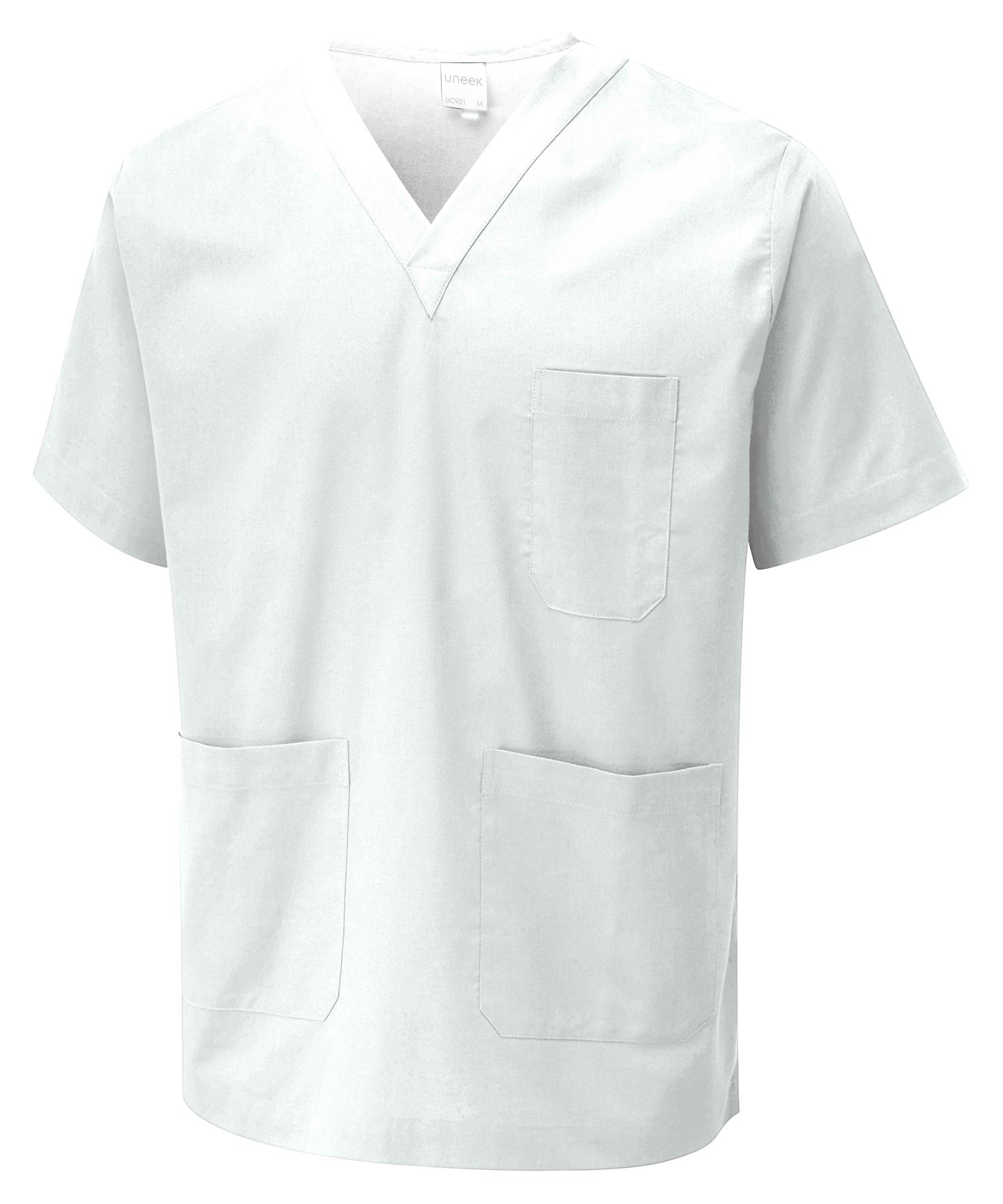 Uneek Unisex Scrub Tunic - Polycotton, White, 4XL