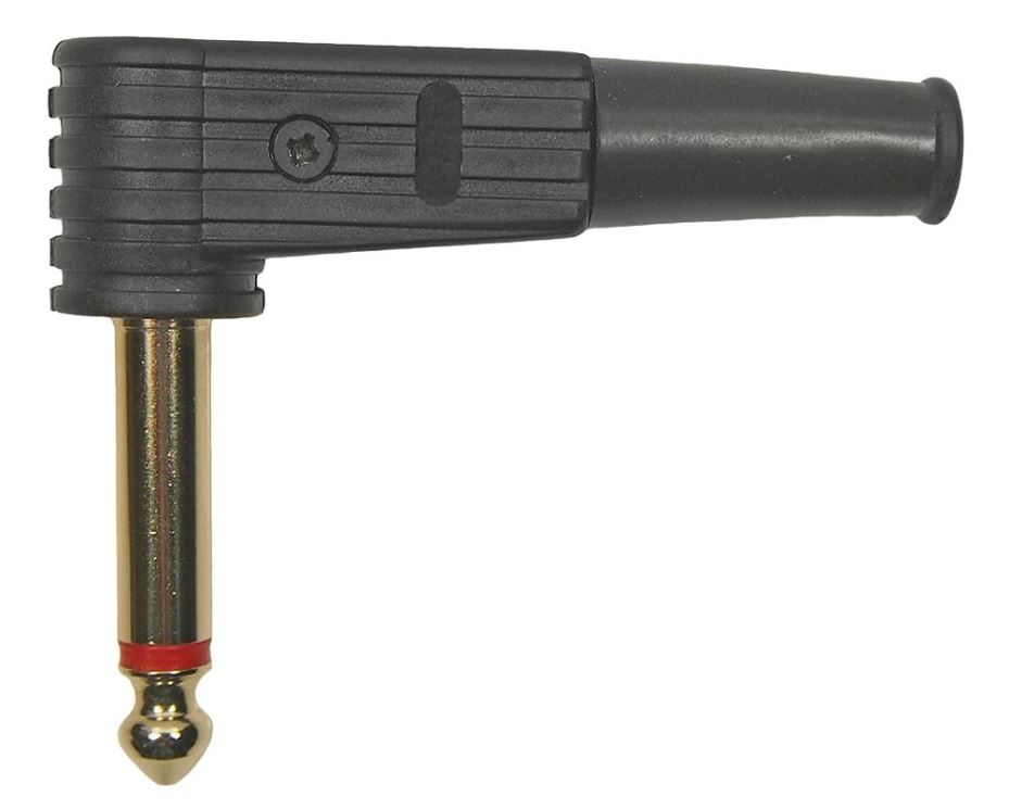 CLIFF 6.35mm 모노 잭 플러그, 90도 각도, 블랙