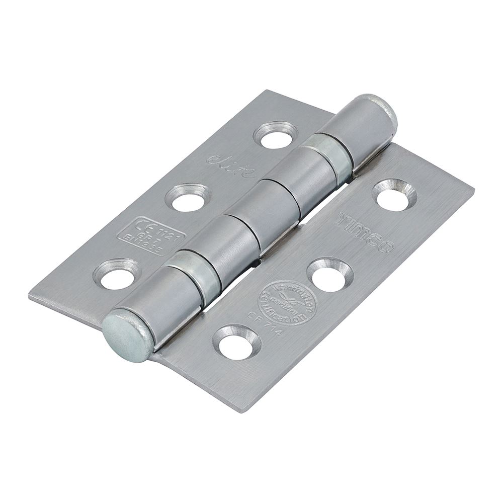 Timco Grade 7 베어링 방화도어 경첩, 새틴 크롬, 76x51mm(1조)