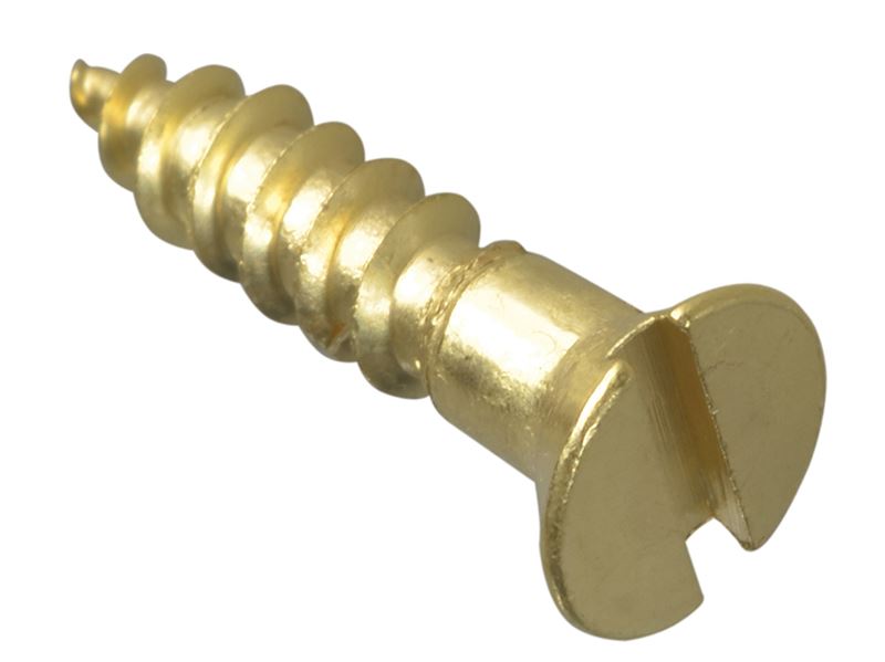 ForgeFix Tornillos de Latón para Madera con Ranura, Avellanados, 16 mm x 6, Paq