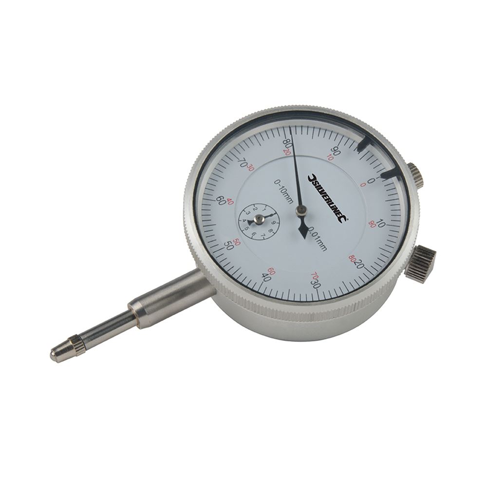 Silverline Metrische Klokkenmeter, Bereik 0-10mm, Schaalverdeling 0,01mm