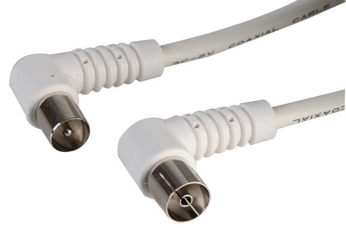PRO SIGNAL Cavo Coassiale TV a 90°, 2m, Bianco