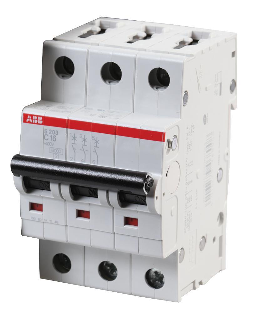 ABB Αυτόματος Διακόπτης Κυκλώματος 16A TP Τύπου C, 277V AC, 3 Πόλων
