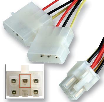 PRO SIGNAL - Kabel Penyesuai Kuasa PCI Express 6 Pin ke 2 x LP4 Molex