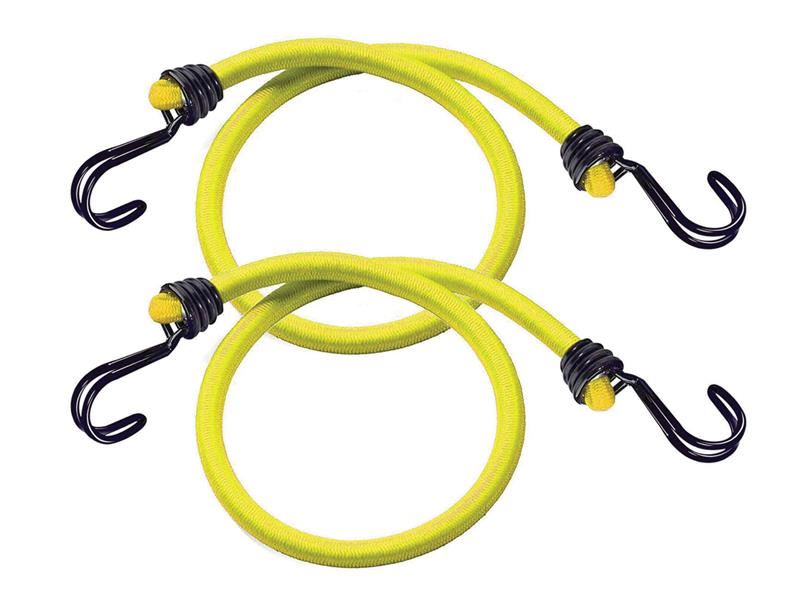 Master Lock Twin Wire Bungee Cord, 100cm, Yellow, 2-Pack