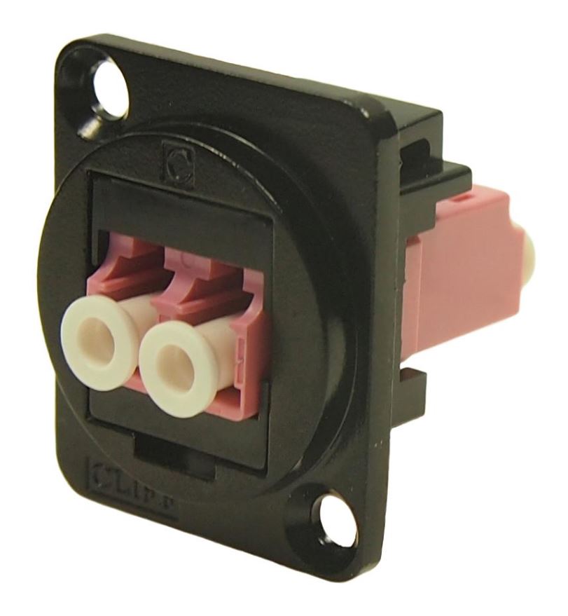 CLIFF ELECTRONIC COMPONENTS - 光纖LC雙工對LC雙工穿板連接器，面板安裝，CSK孔，黑色金屬框架，OM4