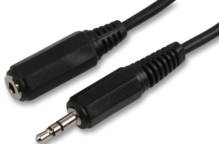 PRO SIGNAL 3.5毫米立体声插头转插座延长线 1米 黑色