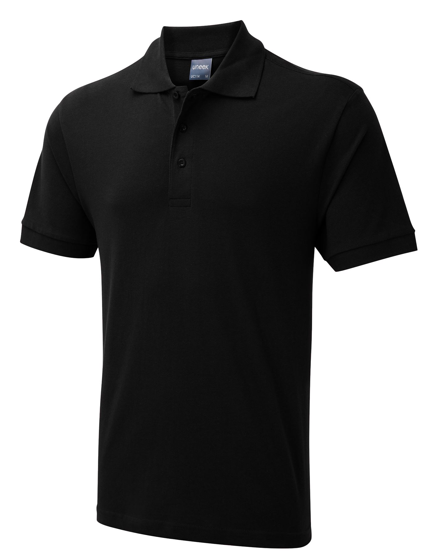 Uneek Ultra Cotton Polo Shirt - Reactive Dyed - Black - XL