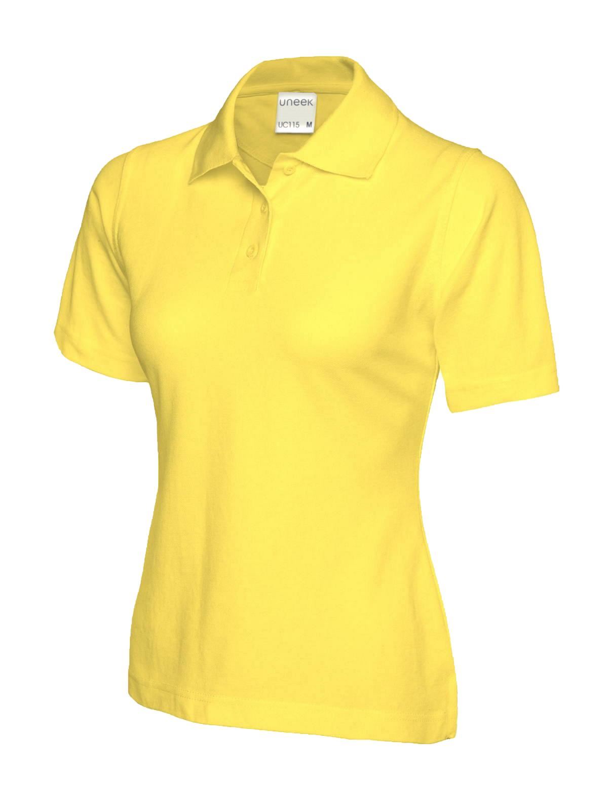 Uneek Unisex Ultra Cotton Polo Shirt - Yellow - Size L
