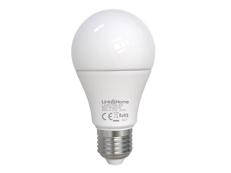 Link2Home - Lampu LED Wi-Fi ES (E27) Opal GLS Boleh Dimalapkan, Putih + RGB 800