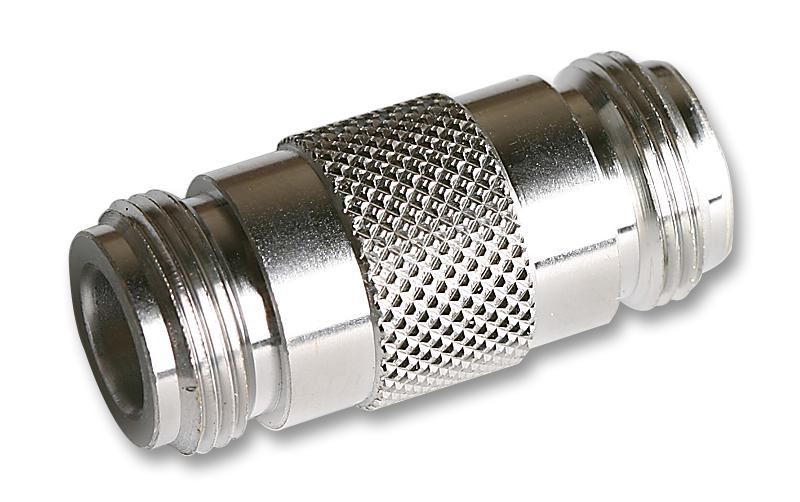 AMPHENOL N-Type Jack to Jack Straight Adaptor, Brass, 50 Ohm