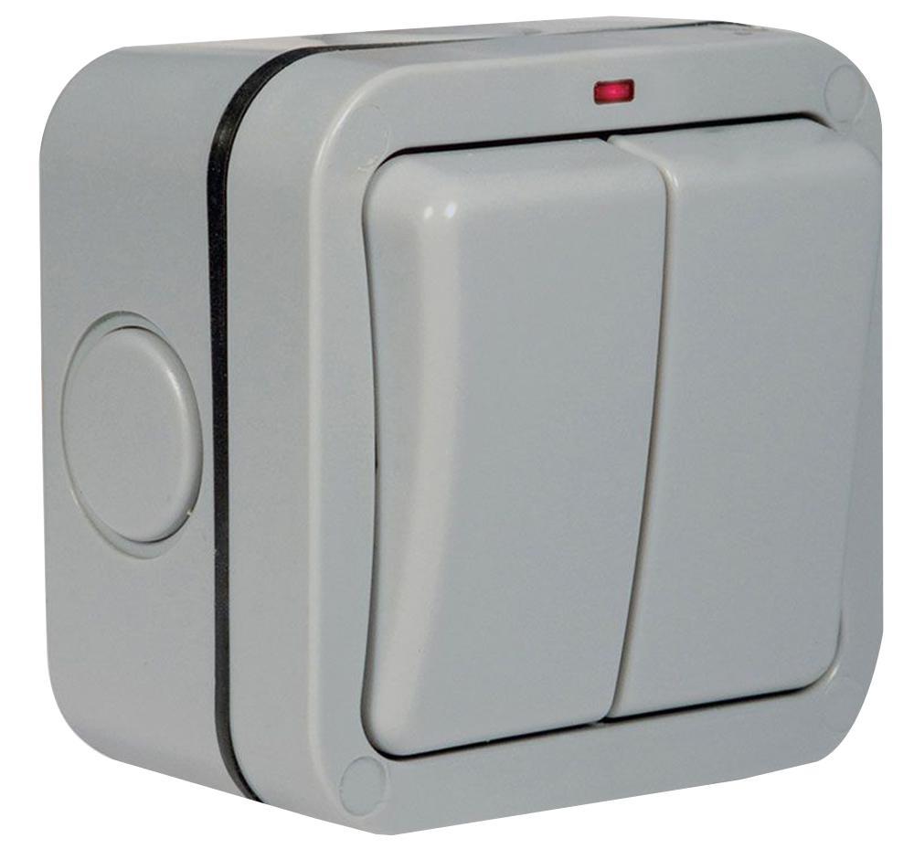 BG Electrical 20A 2-Way Outdoor Switch with Neon Indicator