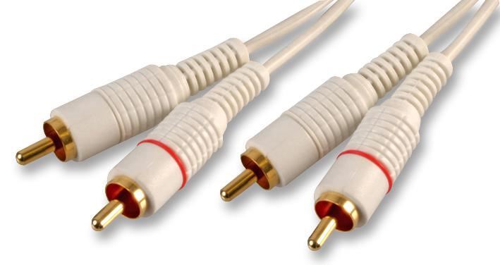 Pro Signal 2x RCA kabel Phono samec na samec, 5m, bílý