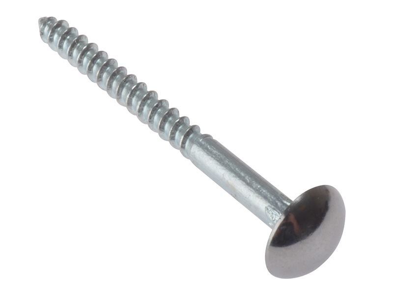 ForgeFix Tornillos de Espejo Abombados Cromados, 1.1/4 Pulgadas, Paquete de 10