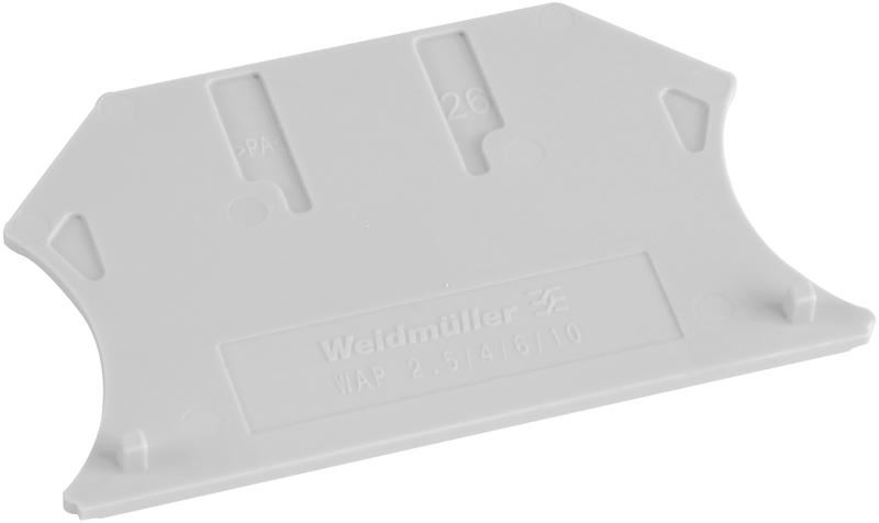 WEIDMULLER WAP 2.5-10 Piastra Terminale per Morsettiera, Bianco