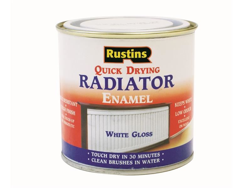 Rustins Sneldrogende Radiatorverf, Glanzend Wit, 250ml
