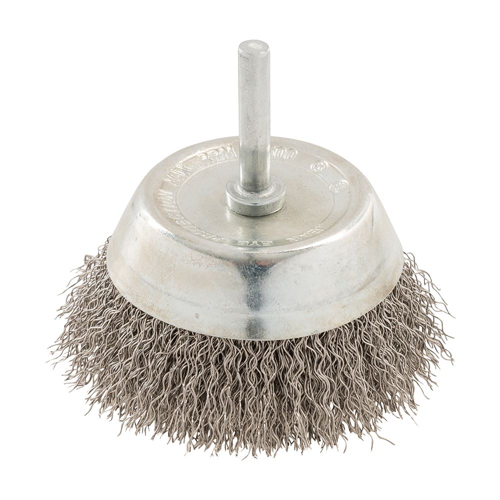 Silverline Stainless Steel Wire Cup Brush, 75mm, 6mm Shank