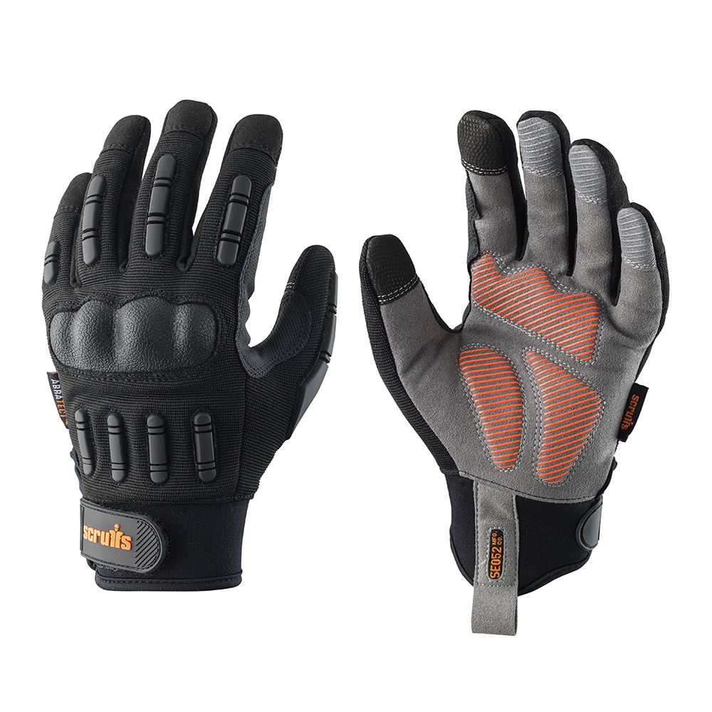 Gants anti-choc Scruffs pour professionnels - Noir, XL (10)