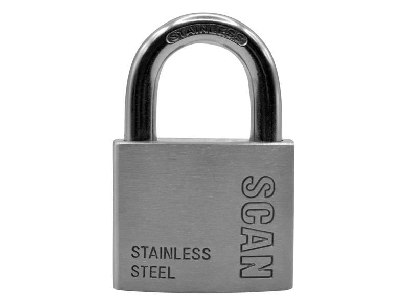 Scan Stainless Steel Padlock, 50mm with 3 Keys
