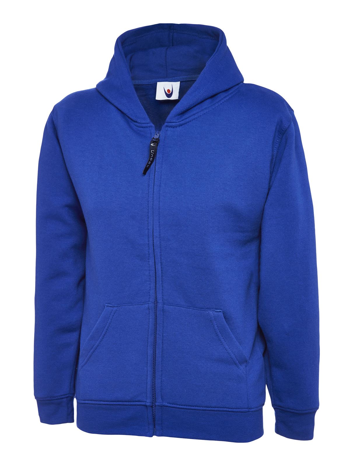 Uneek Classic Zip Hoodie for Kids - Royal, 5-6 Years