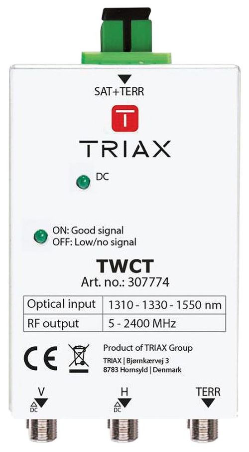 TRIAX Convertitore Wideband OPTO con TER e TWCT per Fibra Ottica