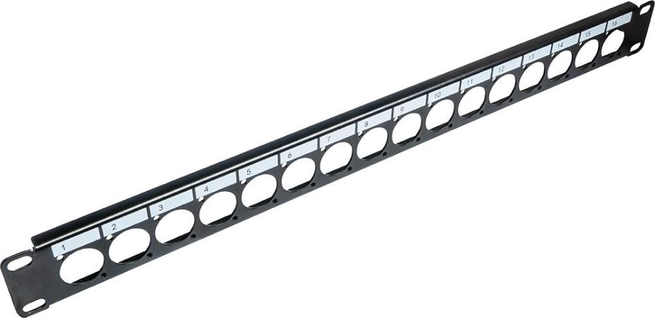 TUK Pannello Porte XLR Universale 19” 1U, 16 Porte