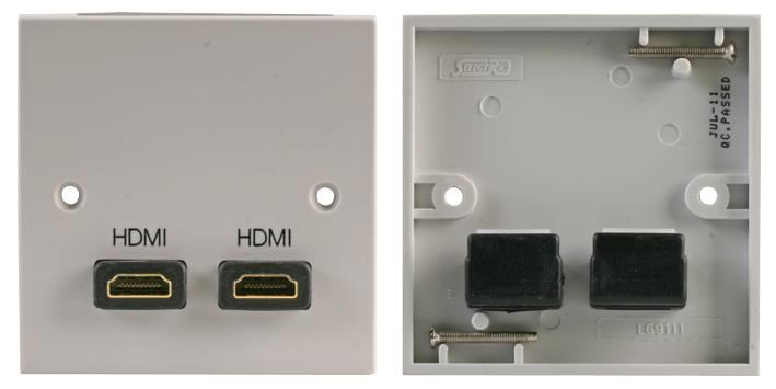 PRO SIGNAL 1-Gang AV Wandplaat met 2x HDMI Vrouwelijke Connectors