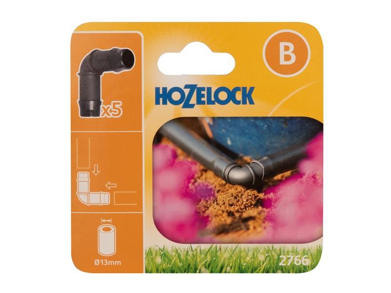 Hozelock 2766 Ligação em Cotovelo de 90°, 13mm (Pacote de 5)