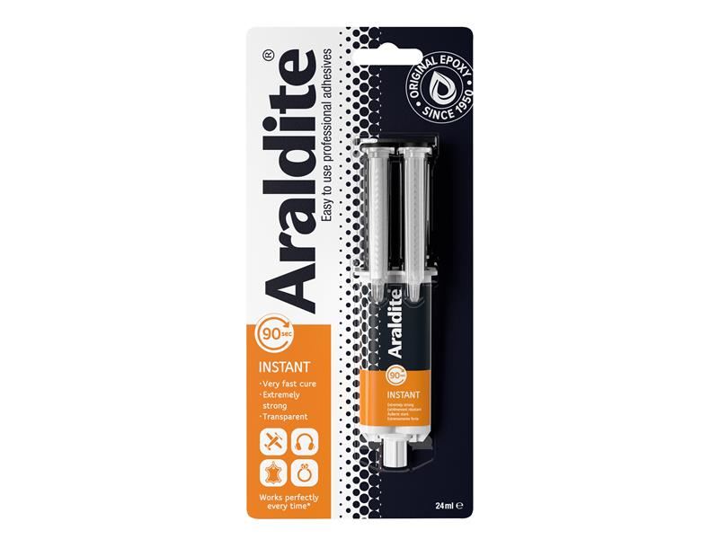 Araldite Instant Epoxy Syringe, 24ml, Fast-Setting Adhesive
