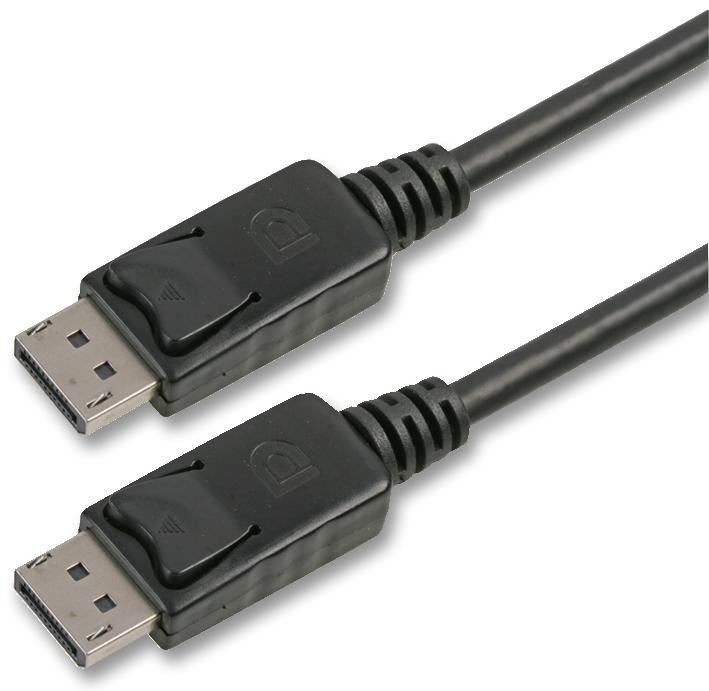 PRO SIGNAL - Kabel DisplayPort Plug ke Plug, 1m Hitam - Boleh Dikunci