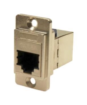 CLIFF Dual Entry Shielded Cat6a RJ45 Feedthrough Connector, Nickel Frame