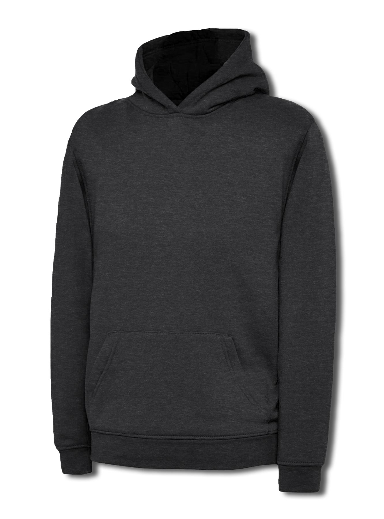 Uneek Kids' Hooded Sweatshirt - 50% Poly/Cotton - Charcoal - Age 5/6