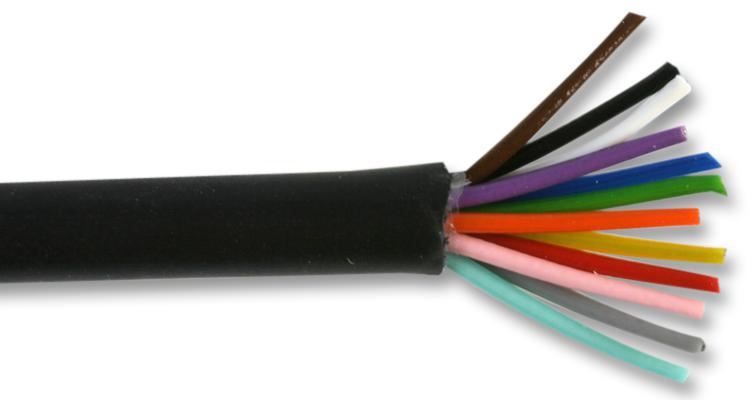PRO ELEC - Cábla 12 Cóir Neamhscagtha, 0.2mm², PVC, Dubh, 25m