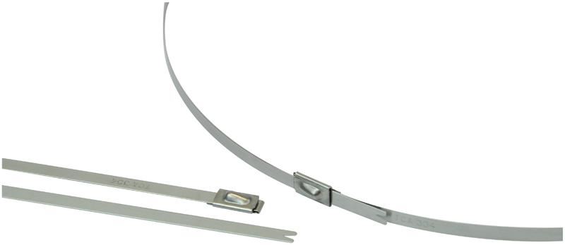 HELLERMANNTYTON Stainless Steel Roller Ball Cable Ties 4.6mm x 681mm, 100 Pack