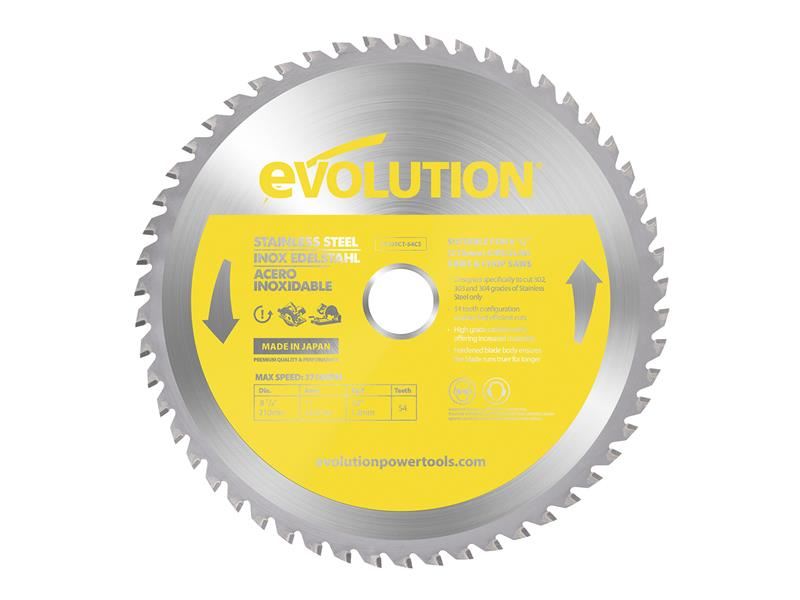 Evolution - Mata Gergaji Keluli Tahan Karat 210 x 25.4mm x 54 Gigi