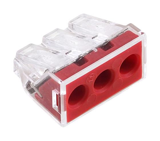 WAGO 773-173 Push-Wire Connector, 3 Way, 6mm², 41A