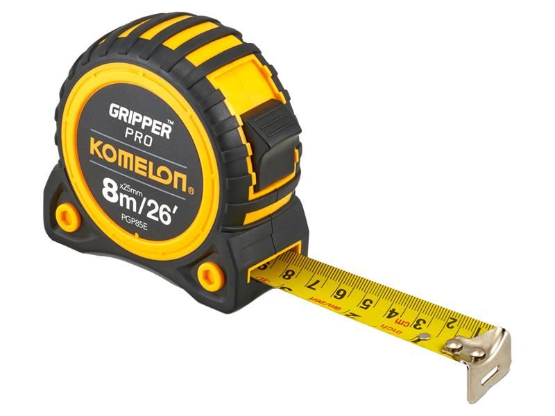 Komelon Gripper Tape Measure, 8m/26ft, 25mm Width